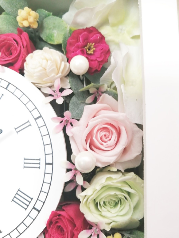 Wedding花時計ウェデイングベア　ﾌﾟﾘｻﾞｰﾌﾞﾄﾞ　結婚祝い記念　置時計　掛け時計 3枚目の画像