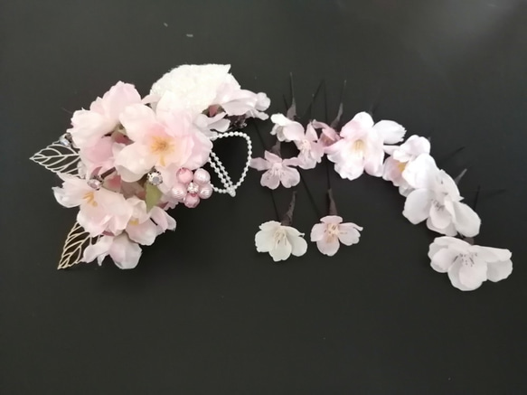 桜のヘッドドレス結婚式、卒業式、パーティー　成人式　 3枚目の画像