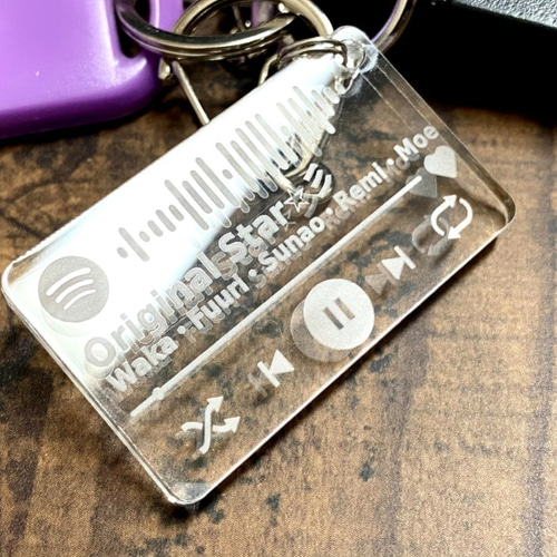 Spotify Code キーリング・キーホルダー・キーチェーン 透明アクリル製