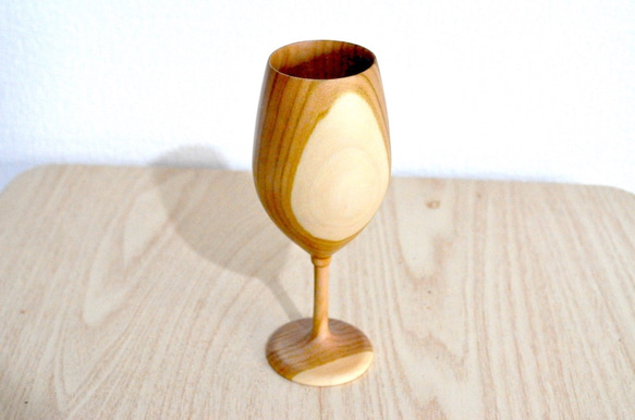 木のワイングラス２個セット（山さくら） 5枚目の画像