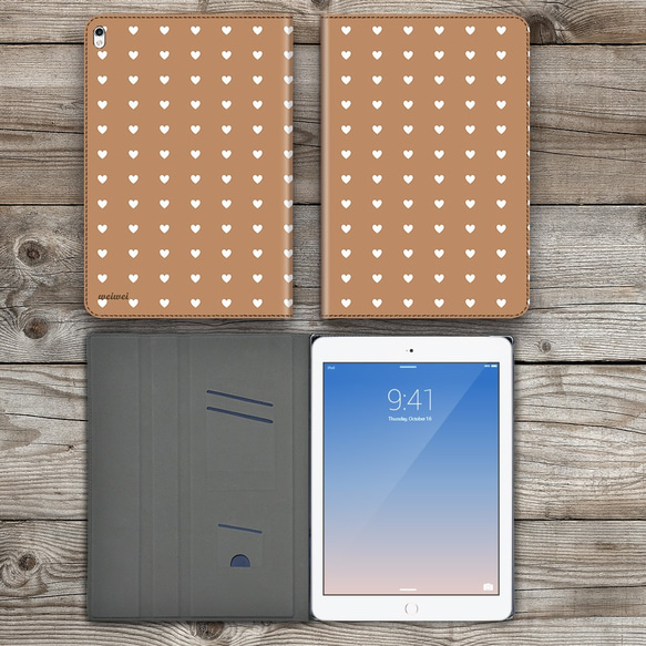 ハート柄　シンプル可愛い　iPadケース　タブレットケース　ipadmini　androidケース　1200 3枚目の画像