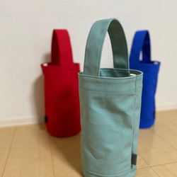 安芸帆布のシンプル筒型トートbag(ブルー) 2枚目の画像