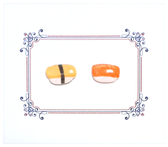 お寿司のミニピアス　12種類　レジン　可愛い　小さい　サージカルステンレス　樹脂　ノンホールピアス　金属アレルギー対応 4枚目の画像