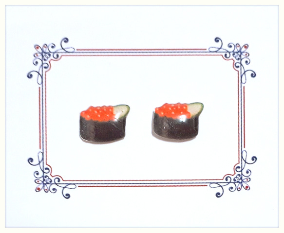 お寿司のミニピアス　12種類　レジン　可愛い　小さい　サージカルステンレス　樹脂　ノンホールピアス　金属アレルギー対応 5枚目の画像