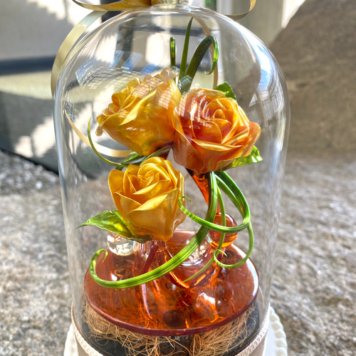 ☆専用　リクエスト薔薇のガラス細工　2セット　送料込 天使のガラス細工｜天使ベル：星に願いを｜フォーカートグラスワークス