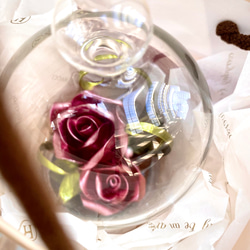 【受注製作】〜ガラスのドームと飴細工のバラ〜各種お祝い•バレンタイン･誕生日･母の日[ﾌﾙｵｰﾀﾞｰお色味もご相談下さい 7枚目の画像