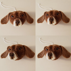 客製 手作 毛線球 臘腸狗 犬頭 鑰匙圈 吊飾 第3張的照片