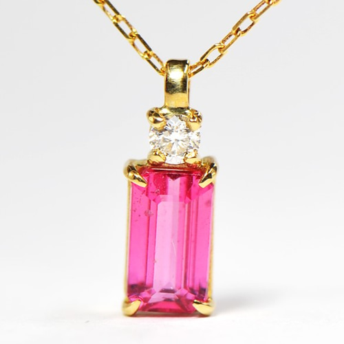 K18 天然石 パープル スピネル ネックレス ペンダント トップ K18