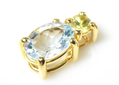 K18 アクアマリン スフェーン ペンダントトップ CC026-28