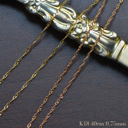 K18 スクリューチェーン ネックレス 約40cm BN024CI-28 ネックレス 