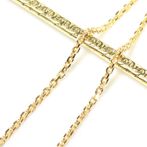 K18 角アズキ ネックレス 約45cm 線径約0.6mm BV017CI-28