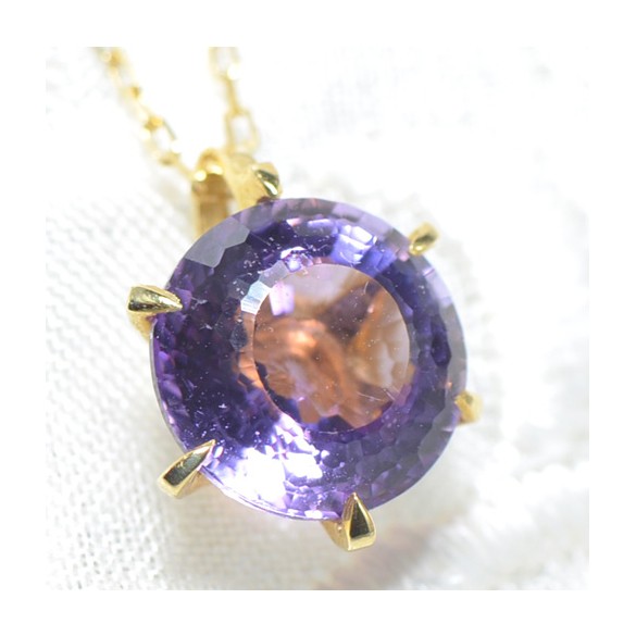K18 アメシスト 神話カット ペンダントトップ YK-BN0155-28