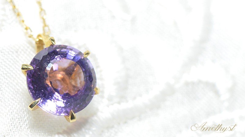 K18 アメシスト 神話カット ペンダントトップ YK-BN0155-28