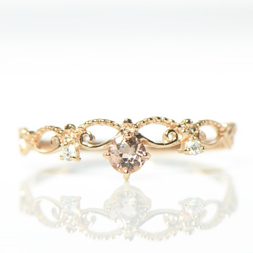 K18 インペリアルトパーズ シェリーカラー ダイヤ リング BZ075-28 31,200円