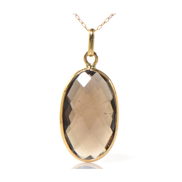 K18 大粒スモーキークォーツ ペンダントトップ BZ056-28