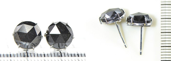 K18　ブラック ダイヤモンド　ピアス　K18ホワイトゴールド　ローズカット　YK-BG077CI28 6枚目の画像