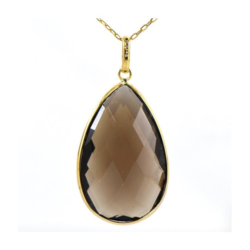 フラワープリント k18スモーキークォーツ ペンダントトップ