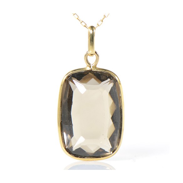 K18 スモーキークォーツ ペンダントトップ ダブルカット BW090-28