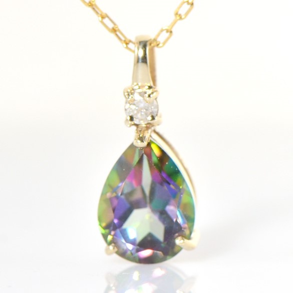 K10 ミスティックトパーズ ダイヤ ペンダントトップ BO01333-28