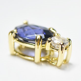 K18 アイオライト ブルームーンストーン ペンダントトップ BP01111-28