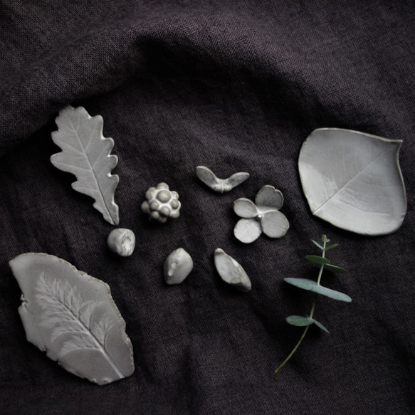 植物ブローチ＆ピン　#English oak 陶器 アクセサリー 10枚目の画像