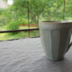 「ブルーグレー３」 コーヒーカップ ブルーグレーカップ マグカップ 陶器 陶磁器 1枚目の画像