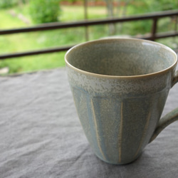 「ブルーグレー３」 コーヒーカップ ブルーグレーカップ マグカップ 陶器 陶磁器 2枚目の画像