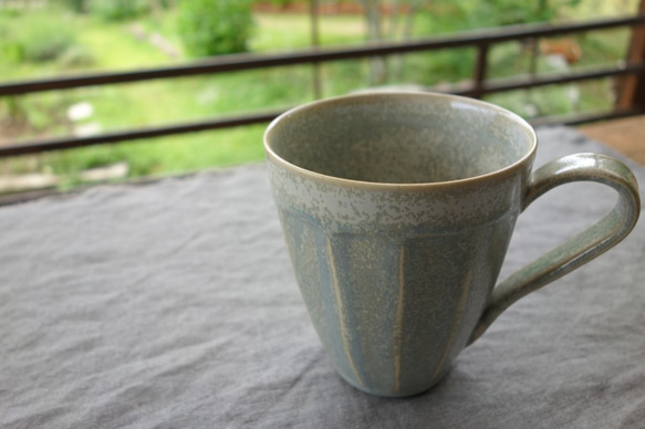 「ブルーグレー３」 コーヒーカップ ブルーグレーカップ マグカップ 陶器 陶磁器 2枚目の画像