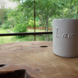 「コトバカップ-トール/I amとI will」 コーヒーカップ マグカップ 陶器 陶磁器 1枚目の画像