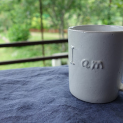 「コトバカップ-トール/I amとI will」 コーヒーカップ マグカップ 陶器 陶磁器 2枚目の画像