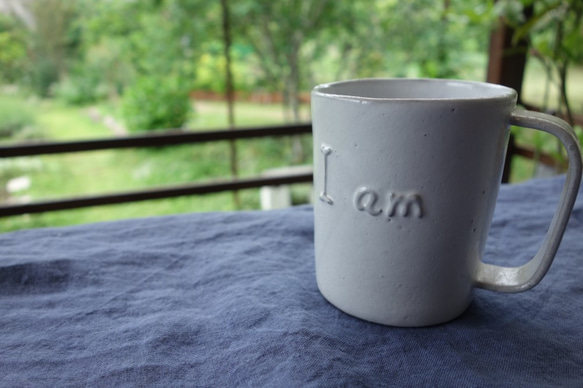 「コトバカップ-トール/I amとI will」 コーヒーカップ マグカップ 陶器 陶磁器 2枚目の画像