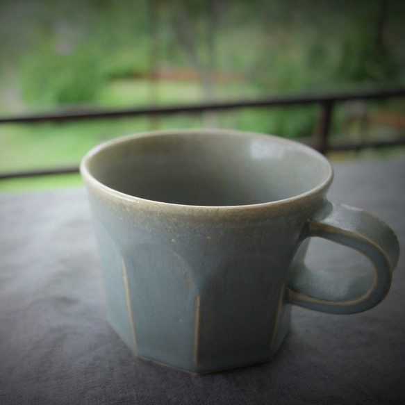 「ブルーグレーカップ」 コーヒーカップ マグカップ  陶器 陶磁器　ギフト　洋食器 1枚目の画像