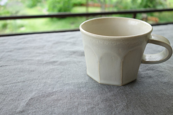 マットホワイト　コーヒーカップ マグカップ 陶器 陶磁器 1枚目の画像