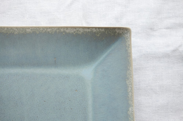ブルーグレーのスクエア皿　大皿　ワンプレート 2枚目の画像