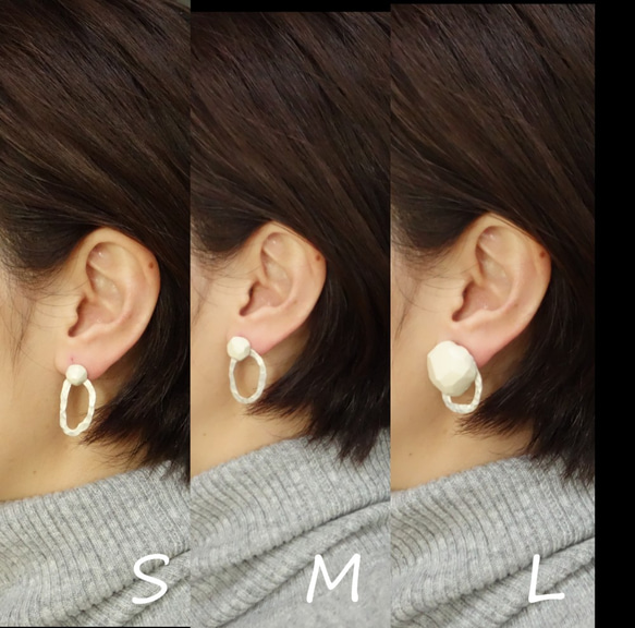 ” pierre + O type silver 999 (2way) ” Ceramic earrings &amp; ear 第5張的照片