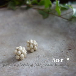 ” fleur + circular silver 999 (2way) ”瓷器耳環&amp;耳環瓷器耳環 第3張的照片