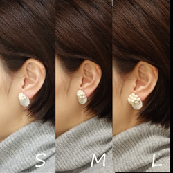 ” fleur + circular silver 999 (2way) ”瓷器耳環&amp;耳環瓷器耳環 第5張的照片