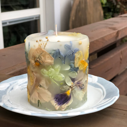 オーダーお受けします パンジー、ビオラのボタニカルキャンドル