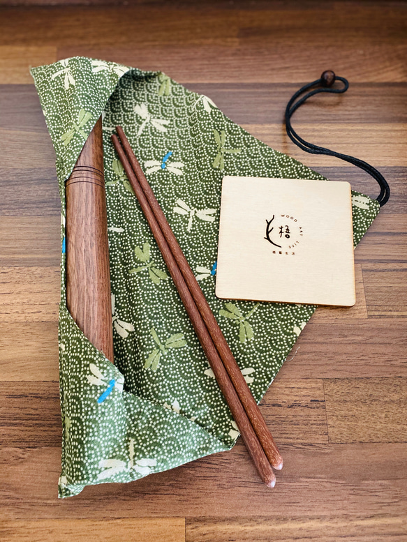 《梧藝生活Wood.Art.Life》木質無印環保筷  木筷（日式和風拼布+木桶+木筷） 第3張的照片