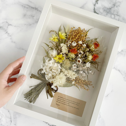 送料無料】選べるカラー｜ドライフラワーフレームブーケアレンジ