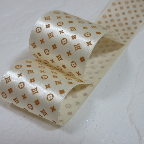 ☆モノグラム柄サテンリボン☆ リボン・テープ バンメイド素材  