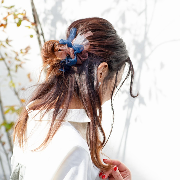 【秋冬限定】迷你 | Azzurro | 七彩花朵針織髮圈 第6張的照片