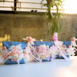 咲き編みフラワー×デニムポーチ 5枚目の画像