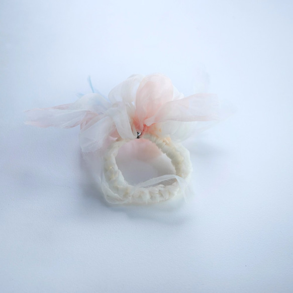 <mini>夢幻粉彩～彩色花漾編織髮圈 / 髮飾 / 細髮圈 / hair accessories /scrunchie 第4張的照片