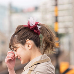 美酒～彩色花漾編織髮圈 / 髮飾 / 細髮圈 / hair accessories / scrunchies 第2張的照片