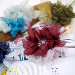 美酒～彩色花漾編織髮圈 / 髮飾 / 細髮圈 / hair accessories / scrunchies 第13張的照片