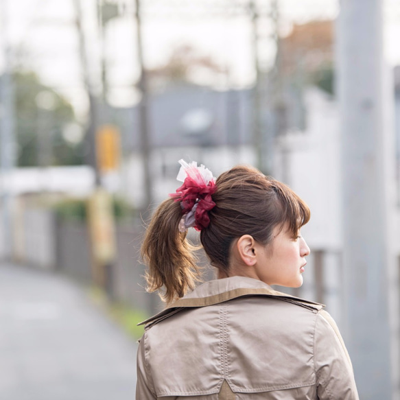 美酒～彩色花漾編織髮圈 / 髮飾 / 細髮圈 / hair accessories / scrunchies 第6張的照片
