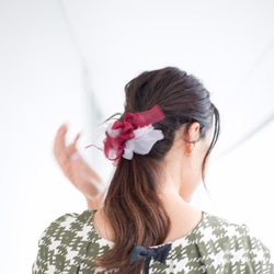 <mini>美酒～彩色花漾編織髮圈 / 髮飾 / 細髮圈 / hair accessories / scrunchies 第1張的照片