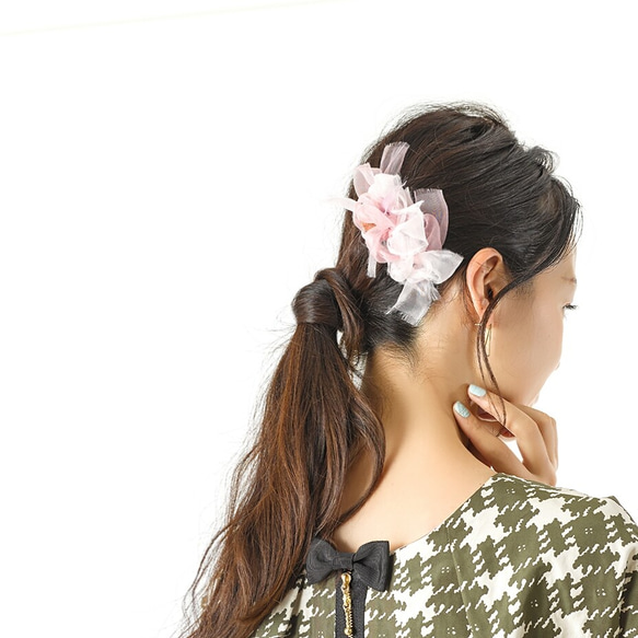 <mini>花漾編織髮夾～紫雲英 第7張的照片