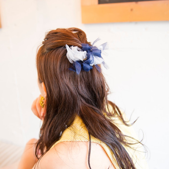 <mini>花漾編織髮夾～蔚藍海洋 第6張的照片